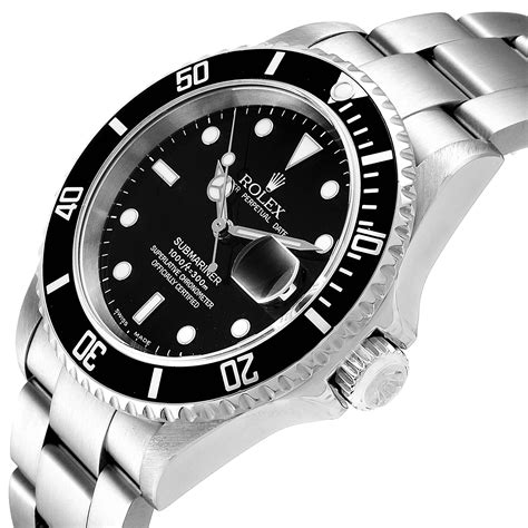 rolex black dial submariner steel